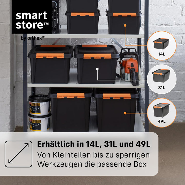 SmartStore Pro 45 Aufbewahrungsboxen 4-Teilig, Schwarz, eine grösse 50 L x 4 Pack, 50 L x 4 Pack