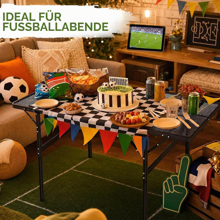 Klappbare Campingtische mit Metallgitterplatte, Faltbare Regal &amp; Griff, 2 Höhenverstellbar Metall Be