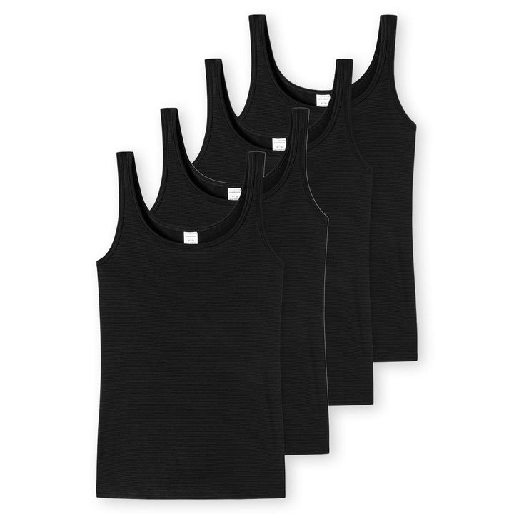 Schiesser Damen 2 PACK Trägertop Unterhemd - Modal Essentials, 36 4 X Schwarz