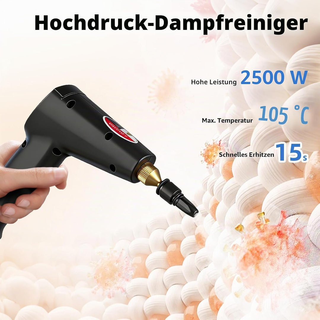 Steam Cleaner,6-Level Adjustable Handle, 15s Heat-Up,1.7L Tank, Portable Steam Cleaner Handheld,Car