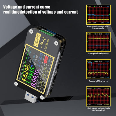 USB Tester USB Spannungsmesser, FNB48 PD Trigger Voltmeter USB 3.0 Spannungs- und Stromtester DC 4-2