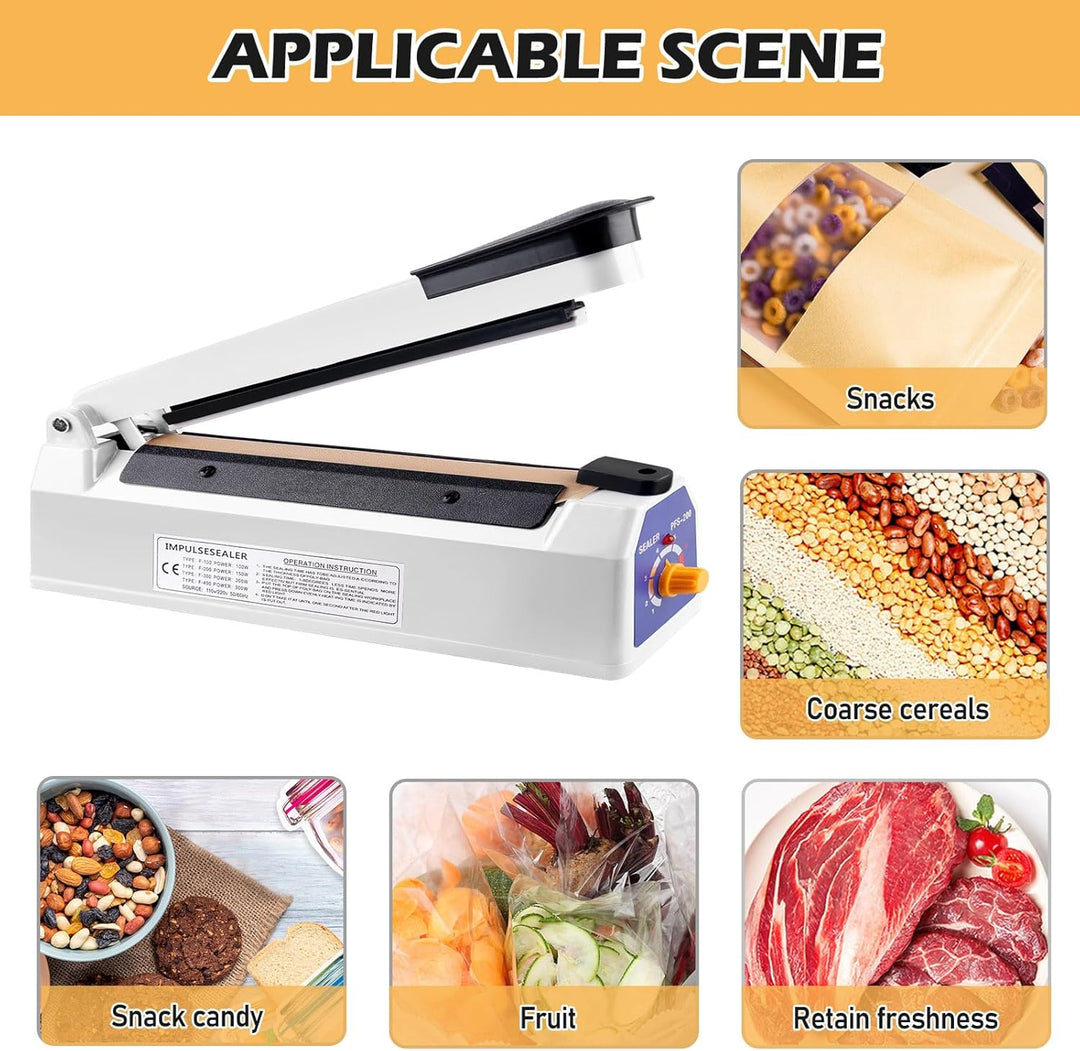 Heisssiegelgerät Folienschweissgerät 300mm, Folienschweissgerät, Impulse Heat Bag Sealer, Bag Sealer