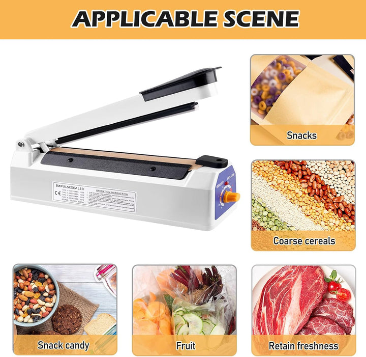 Heisssiegelgerät Folienschweissgerät 200mm, Folienschweissgerät, Impulse Heat Bag Sealer, Versiegelu