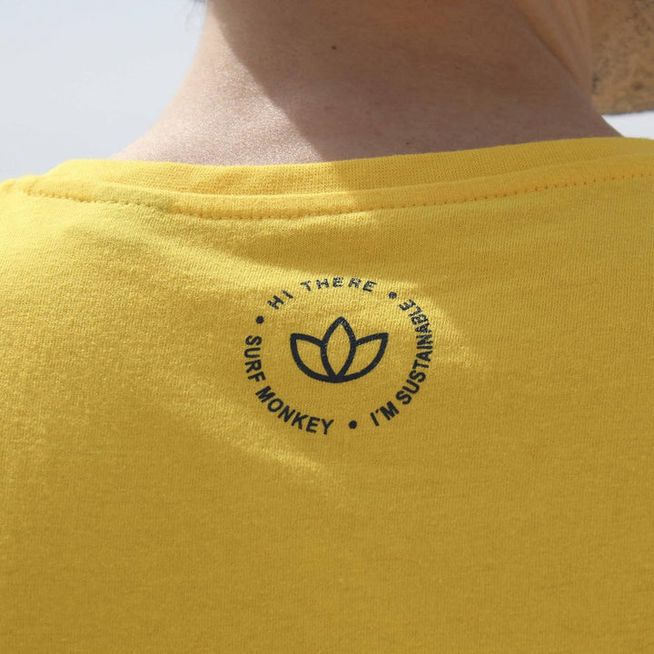 SURF MONKEY Bio-Baumwoll-T-Shirt, Zitronengelb M Zitronengelb, M Zitronengelb