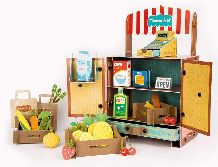 Clementoni 18550 – Play Creative – Minimarket – Made in Italy – Kunst-und Bastelset für Kinder ab 4