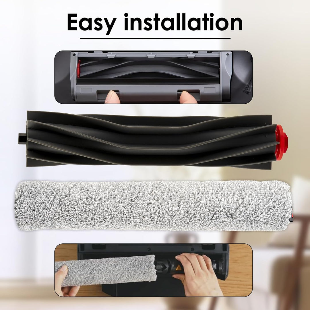 (2 Stück) Omni S1 Pro Ersatzbürstenrollen für den Eufy Omni S1 Pro Saugroboter, 1 Gummibürstenrolle,