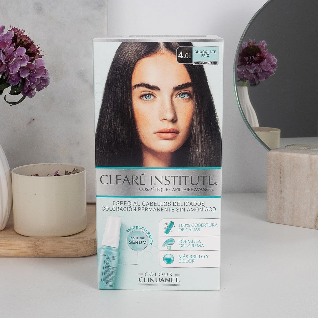 Clinuance | Permanente Coloration ohne Ammoniak | Empfindliches Haar | 4.01 Kalte Schokolade | 170ml