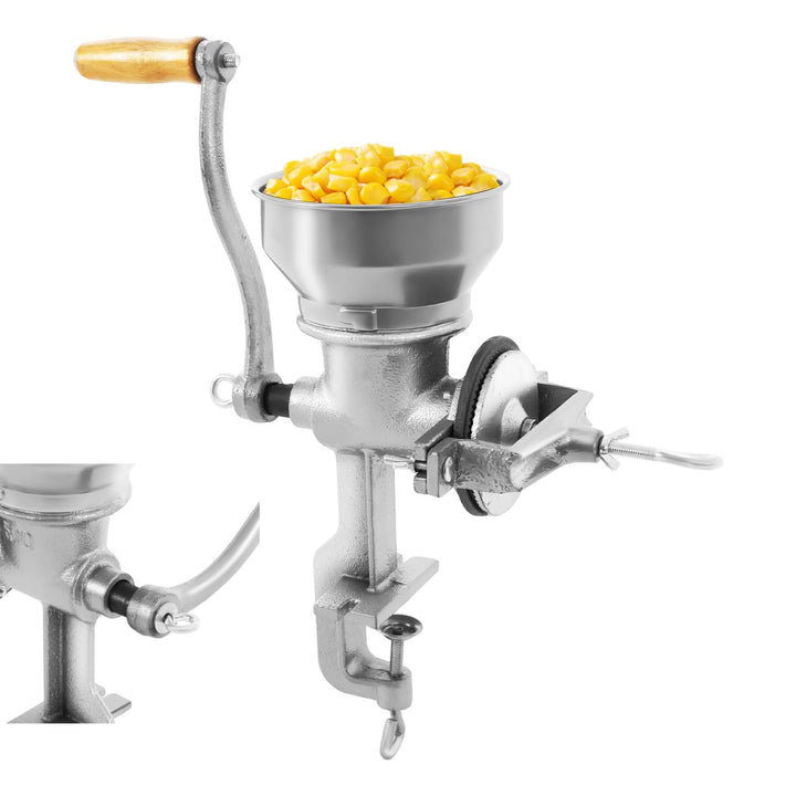 Manuelle Getreidemühle Edelstahl mit Tischklemme | Einstellbare Kaffeemühle für Nüsse & Gewürze | 1.