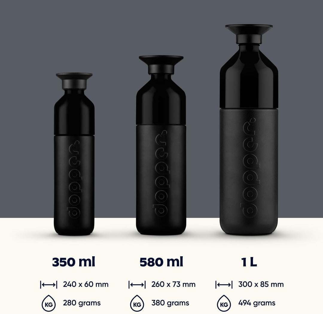 Dopper Insulated Blazing Black Thermosflasche - Edelstahl Trinkflasche 580ml - Kaffeebecher to go -