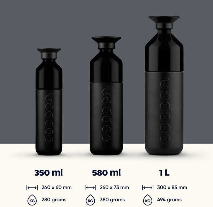 Dopper Insulated Blazing Black Thermosflasche - Edelstahl Trinkflasche 580ml - Kaffeebecher to go -