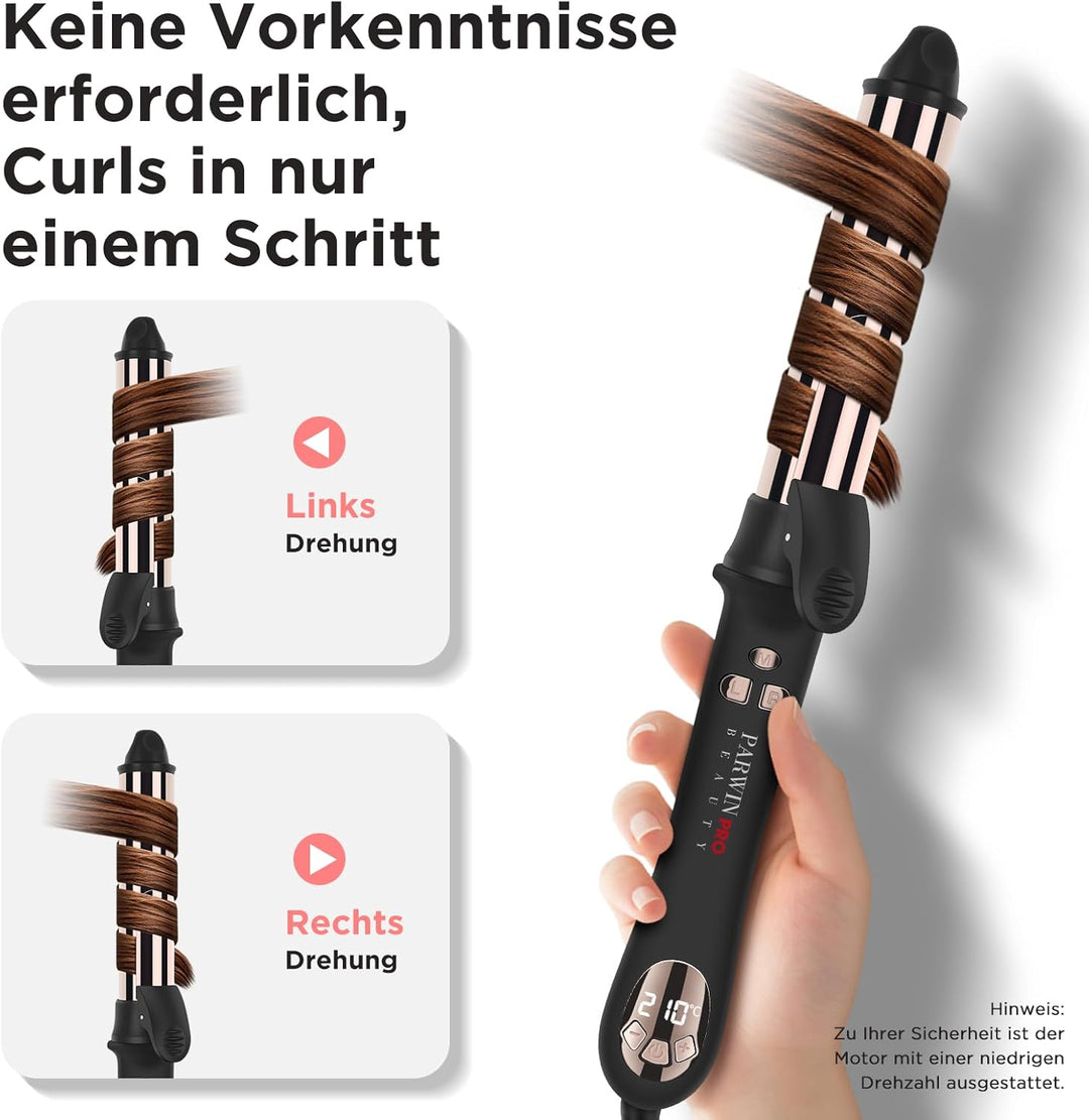 360° Rotierender Lockenstab Automatisch, PARWIN PRO BEAUTY Lockenstab Curling Iron 32mm, Nano-Titan-