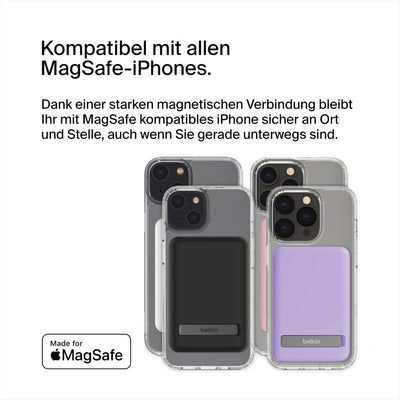 Belkin magnetische 5000-mAh-Powerbank, externer Handy-Akku, kompatibel mit MagSafe, mit Passthrough-