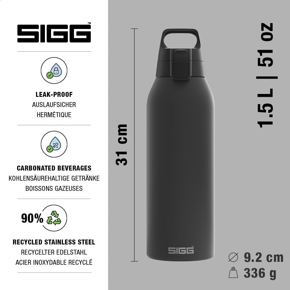 SIGG - Edelstahl Trinkflasche - Shield ONE - Für Kohlensäurehaltige Getränke Geeignet - Auslaufsiche