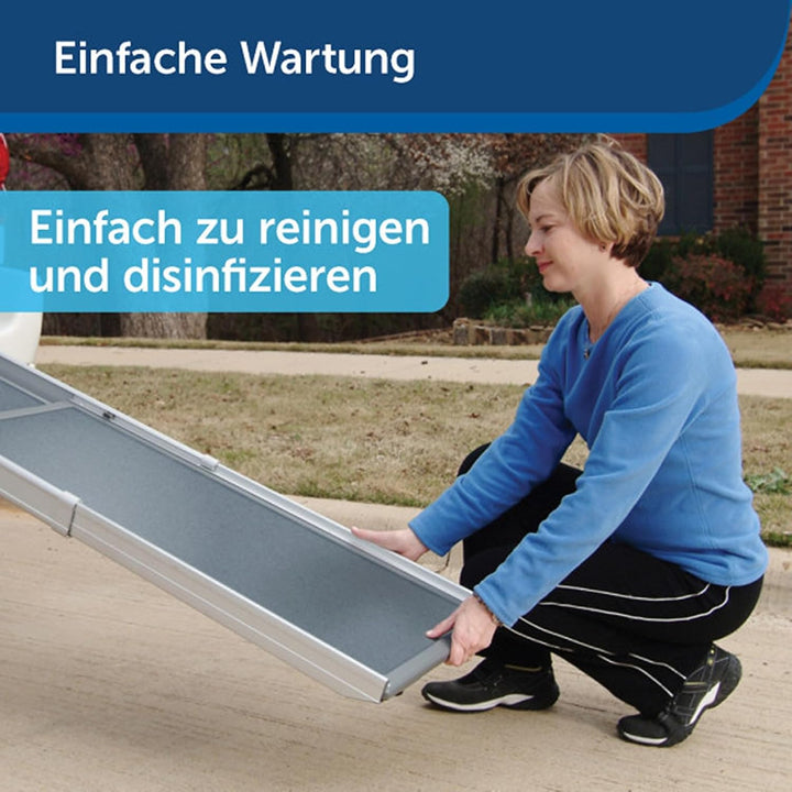 PetSafe Happy Ride Teleskop-Hunderampe, Leichteres Ein- und Aussteigen für Hunde, Rutschfest, XL, Bi
