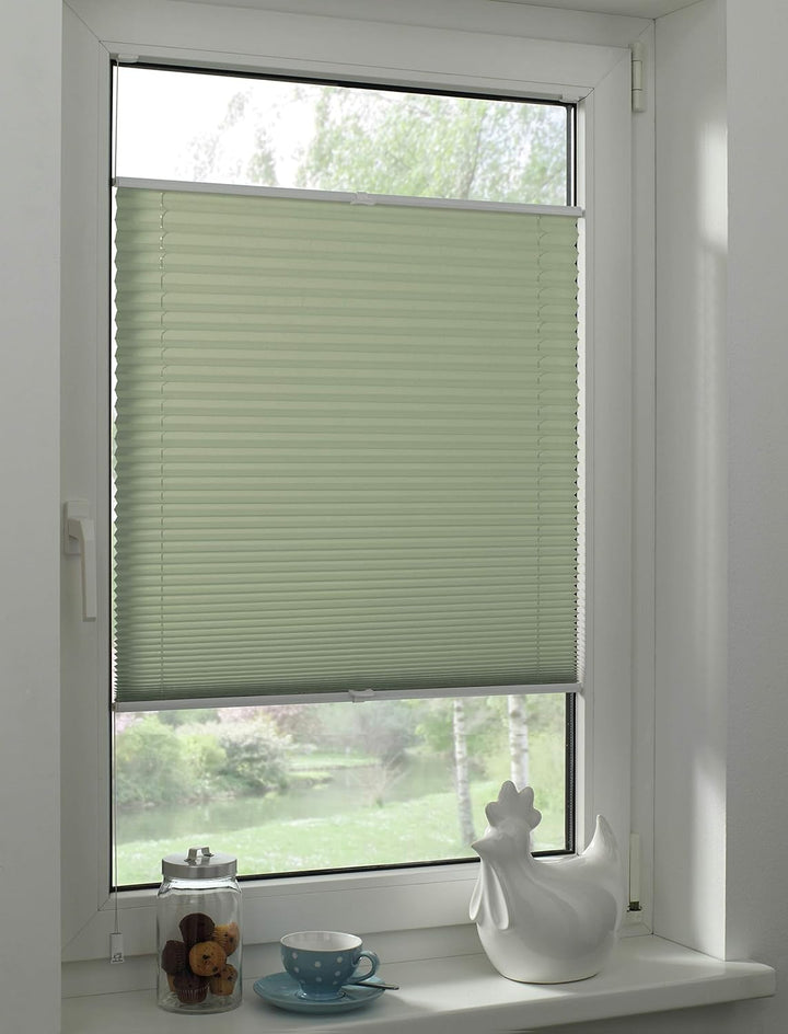 GARDINIA EASYFIX Plissee Greta zum Klemmen, Blickdichtes Faltrollo, Alle Montage-Teile inklusive, Mi