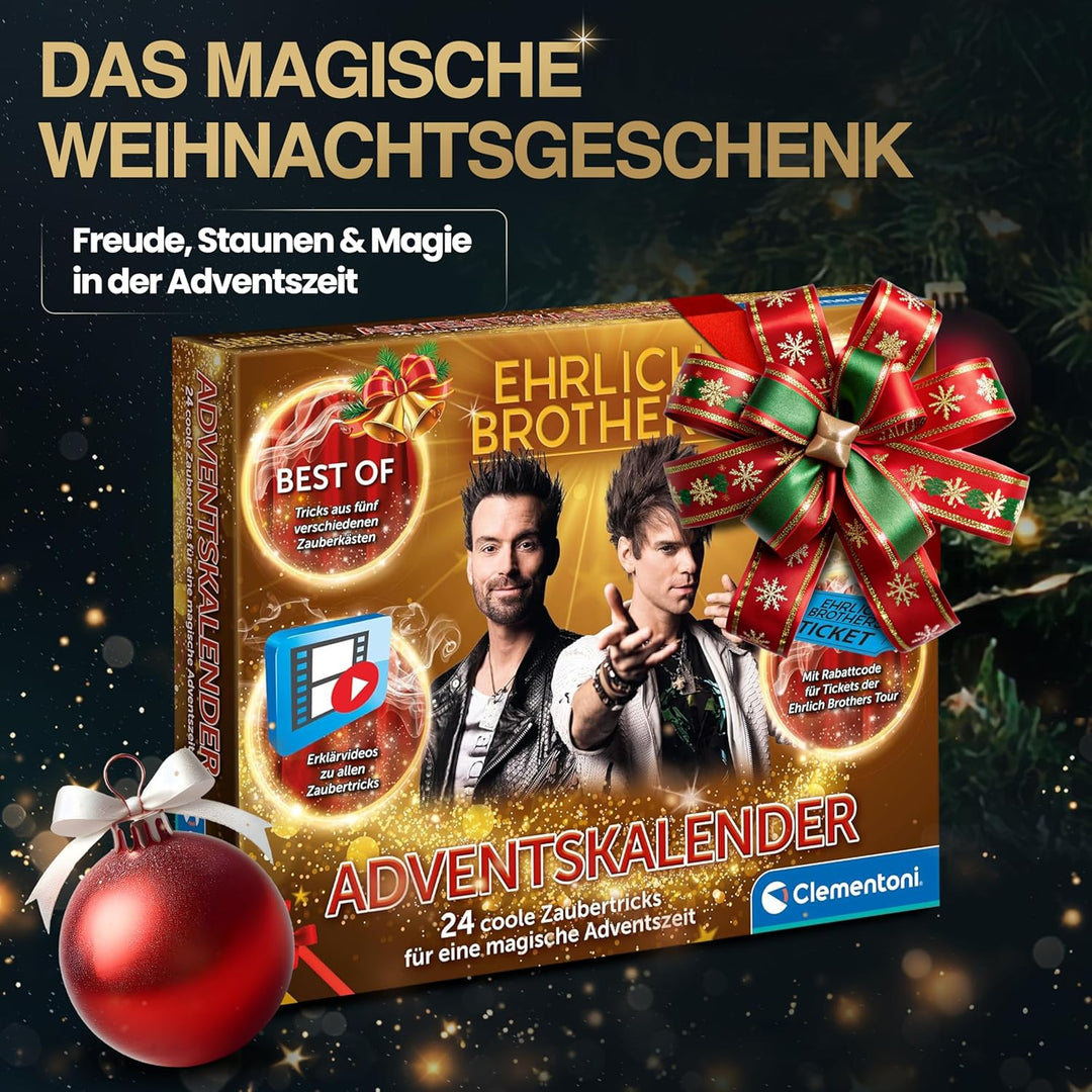 Ehrlich Brothers Adventskalender 2024 - Weihnachtskalender der Magie mit 24 Zaubertricks für Kinder