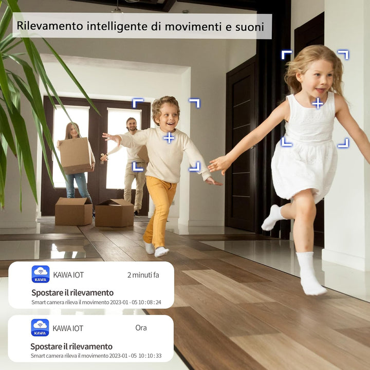 KAWA Babyphone, 2K Indoor Security Kamera, 2.4G WiFi 360 IP Kameras für Heimsicherheit, Haustierkame