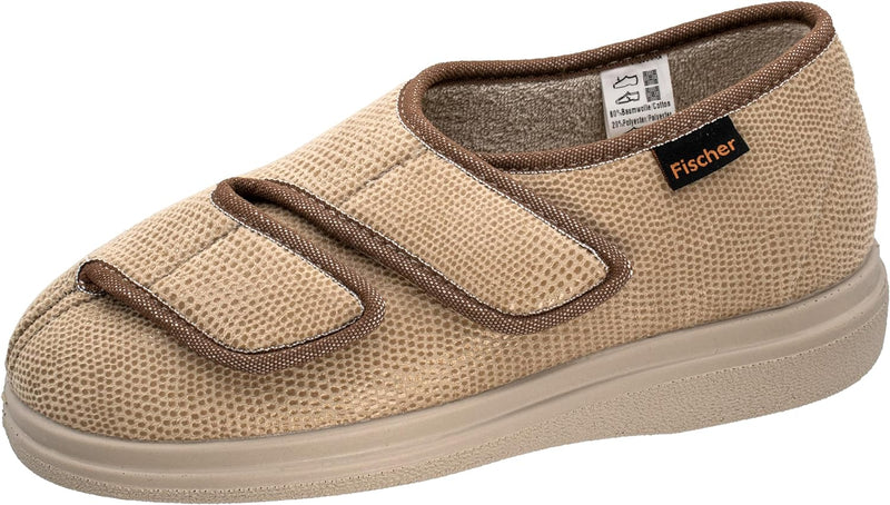 Fischer Damen Ortho Flache Hausschuhe 48 EU Beige Sand 806, 48 EU Beige Sand 806