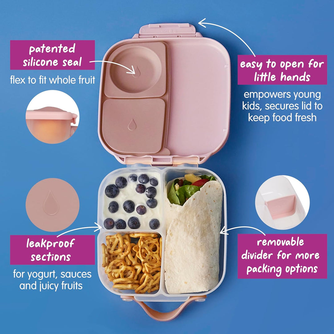 b.box Mini Lunchbox | Bento Box with 3 Compartments (2 Leakproof) | Ideal for Toddlers, Kids Lunch &