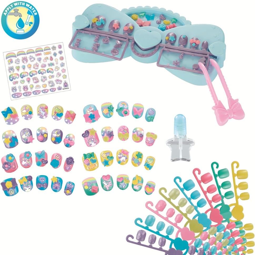 Aquabeads - 35051 Nagelstudio Design Kit Magische Einhörner, Kreatives Nageldesign, Bastelset für Be