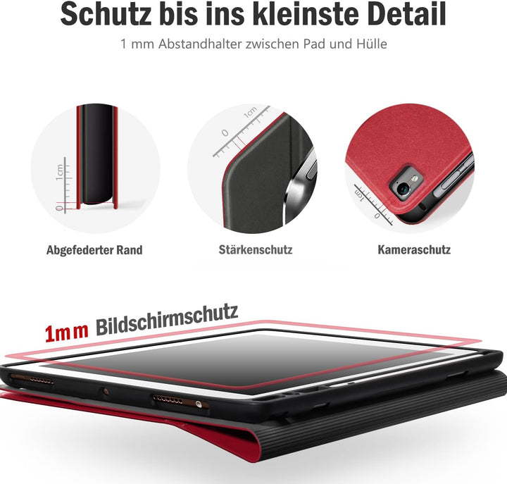 Antbox iPad 9.7 Zoll 2018/2017 Hülle mit Apple Pencil Halter Auto Schlaf/Wach Funktion PU Ledertasch