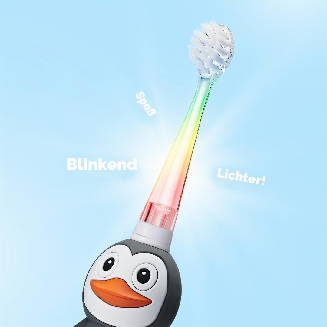 Brush-Baby WildOnes Kinder Elektrische Wiederaufladbare Zahnbürste,1 Griff, 3 Bürstenköpfe, USB-Lade