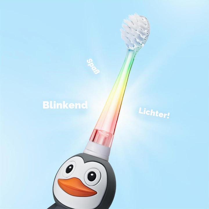 Brush-Baby WildOnes Kinder Elektrische Wiederaufladbare Zahnbürste,1 Griff, 3 Bürstenköpfe, USB-Lade