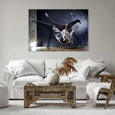 Bilder auf Leinwand 100x70cm Leinwandbild Tänzer Mode Flip Mädchen Gross Wanddeko Bild Schlafzimmer