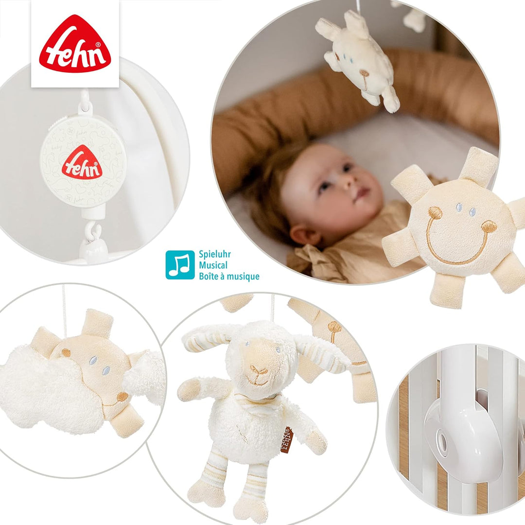 Fehn Musik Mobile Schaf - Baby Einschlafhilfe Musikspielzeug - Babymobile Spieluhr Melodie "Schlaf K