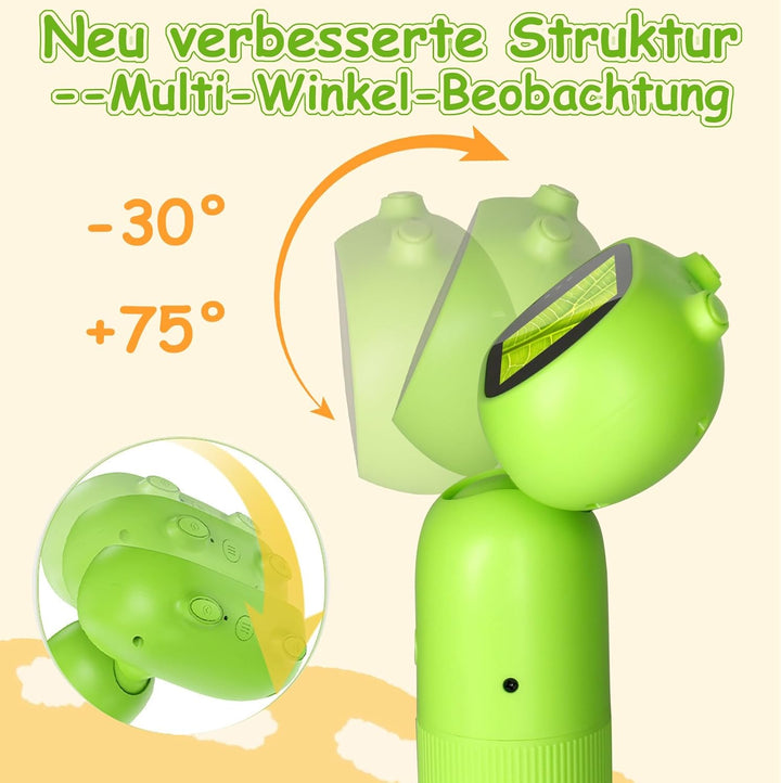 Mucek Handy Mikroskop für Kinder, 1000X Mikroskop Kinder, 2,0" IPS-Bildschirm Taschenmikroskop, 2MP