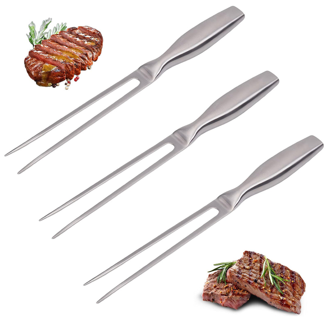 3 Stück Fleischgabel Edelstahl, 27cm Fleischgabel, Fleischgabeln zum Grillen und Schneiden von Fleis