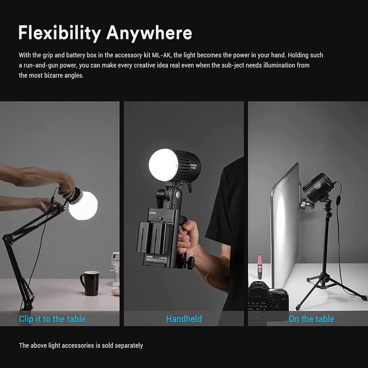 Godox LC30D LED Videoleuchte Litemons Tischplatte mit 5600K 33W 35800 LUX@0.5m CRI 95+/TLCl 96+ 8 Vo