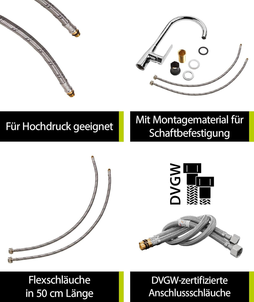'aquaSu® Spültischarmatur Amelia mit Wasserspar-Mischdüse, Kosten-sparende Kaltwassermittelstellung,
