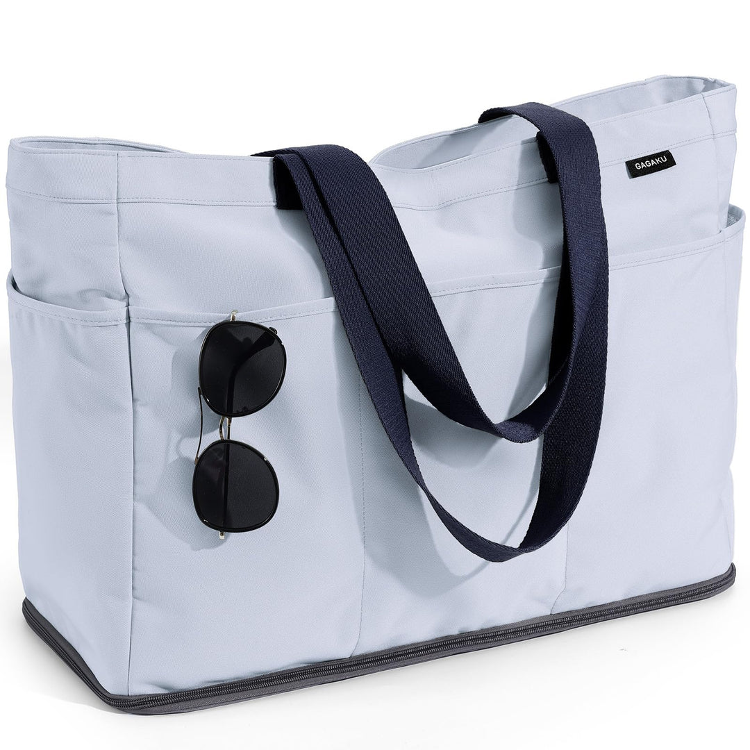 GAGAKU Strandtasche XXL mit Kühlfach, Wasserfest Beach Bag mit Reissverschluss – Faltbar Gross Badet