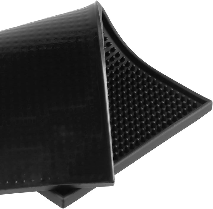 MOUYAT 8 Stück 15,2 x 30,5 cm Service-Bar-Matten, Schwarze Barmatten, PVC-Barmatten, Bar-Service-Aus