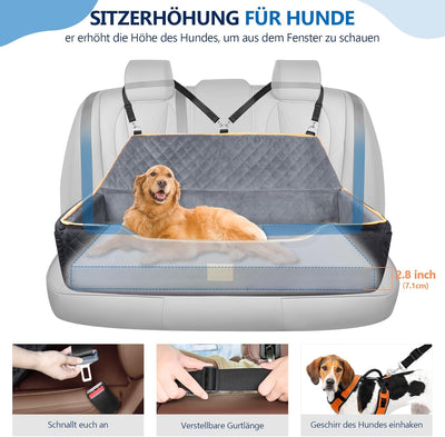 GL GLENSLAVE Hundeautositz für grosse/mittlere Hunde, bequemes Hundeautobett Pet Booster für den Rüc