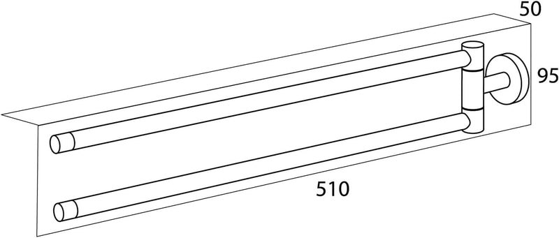 Tiger Boston Handtuchhalter 2-armig, schwenkbar, Edelstahl gebürstet, Edelstahl Gebürstet