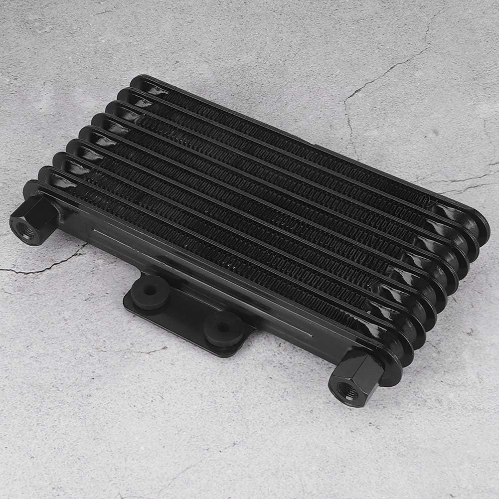 Motorölkühler, Universal 8-reihig Schwarz Motorölkühler Kühler für 125-250CC Motorrad Dirt Bike ATV