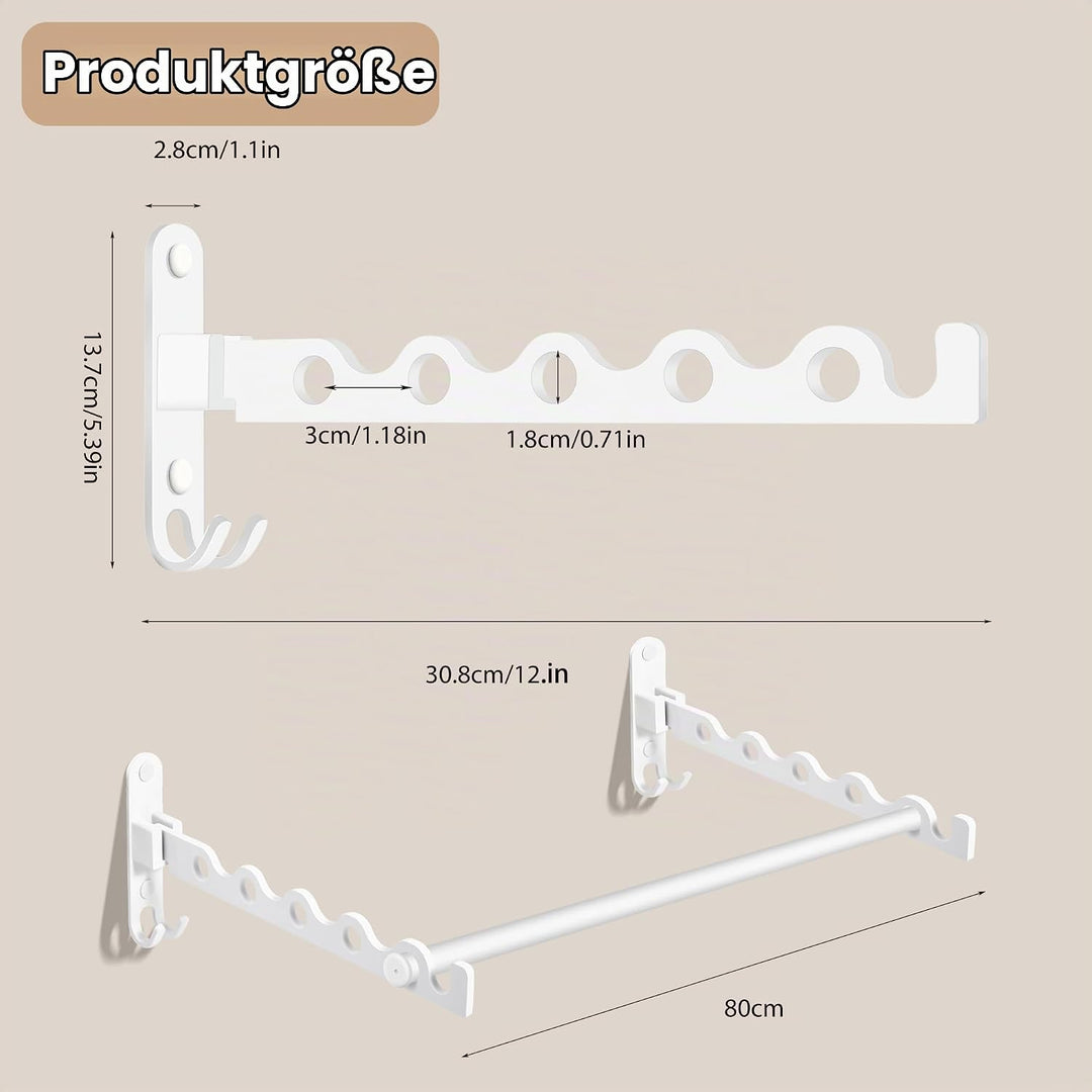 Kleiderhaken Klappbar, Wand Kleiderständer Klapphaken Wandhaken Balkon Kleiderhaken für Waschküche S