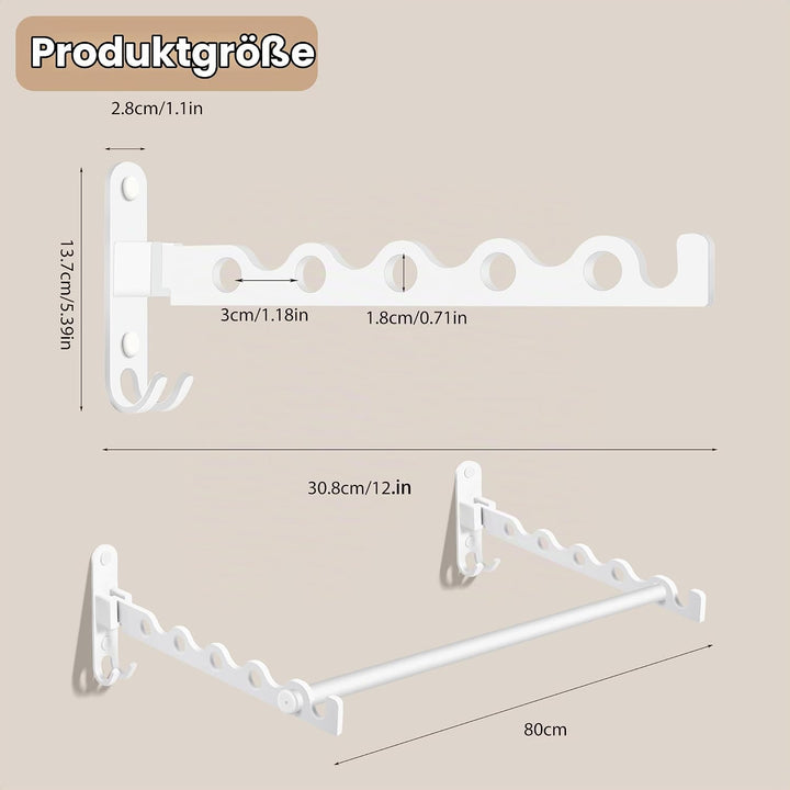 Kleiderhaken Klappbar, Wand Kleiderständer Klapphaken Wandhaken Balkon Kleiderhaken für Waschküche S