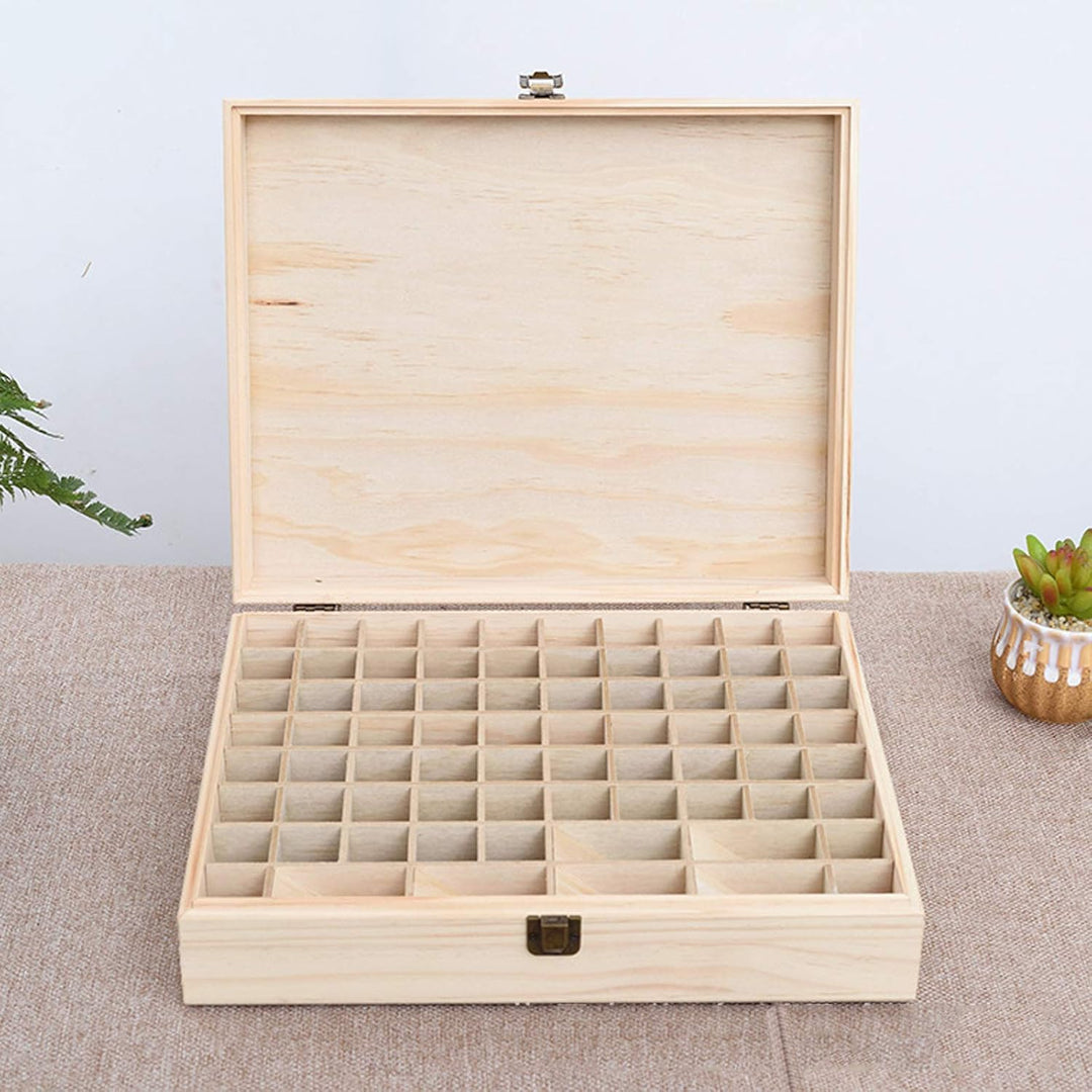 RoseFlower 74 Slots Ätherisches Öl Box aus Holz - Ideales Aufbewahrungsbox Organisator für Ätherisch