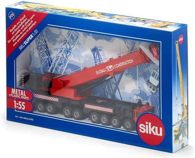 siku 4311, Grosskran Mega Lifter, 1:55, Metall/Kunststoff, Rot, Ausziehbarer Kranarm, Seilwinde, Gro