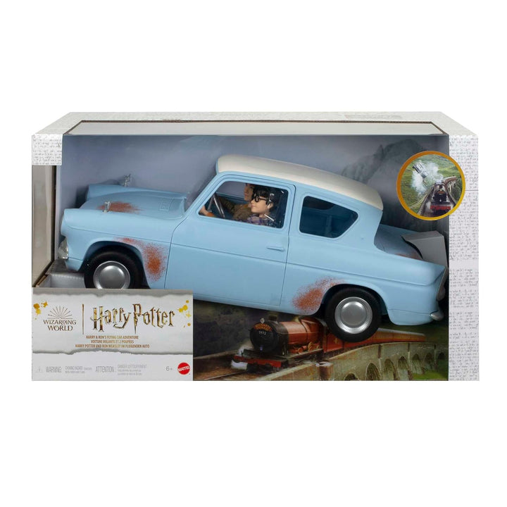 Harry Potter HHX03 - Harry Potter und Ron Weasley im fliegenden Auto, Spielset mit 2 Puppen und 1 Sp