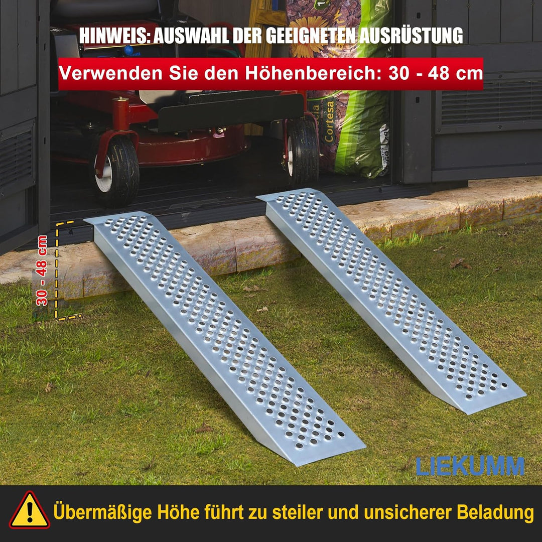 LIEKUMM 2X Auffahrrampe, Laderampe mit Stanze, 600kg/Paar Kapazität für Motorrad, ATV, LKW, Quad, Ra