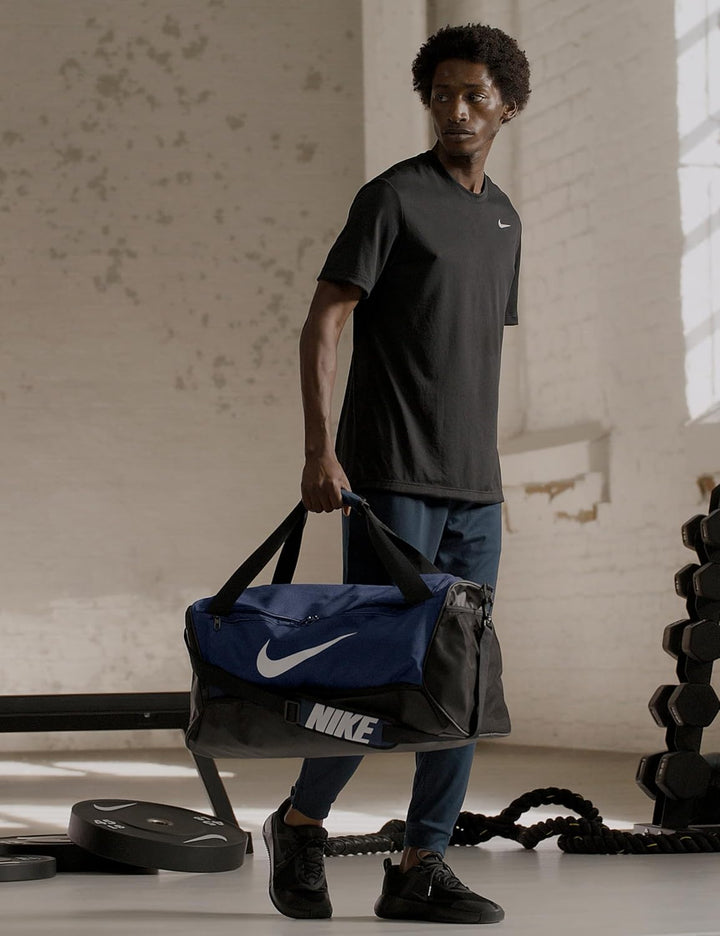 Nike Brasilia 9.5 Trainingstasche (Medium, 60 l), DH7710 Midnight Navy/Black/White 60L, Midnight Nav