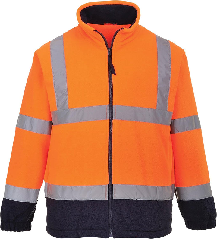 PORTWEST Fleemit Anti-Pilling-Ausrüstung, 300 g, 100% Polyester, 1 Stück, L, Orange/Navy, F301ONRL L