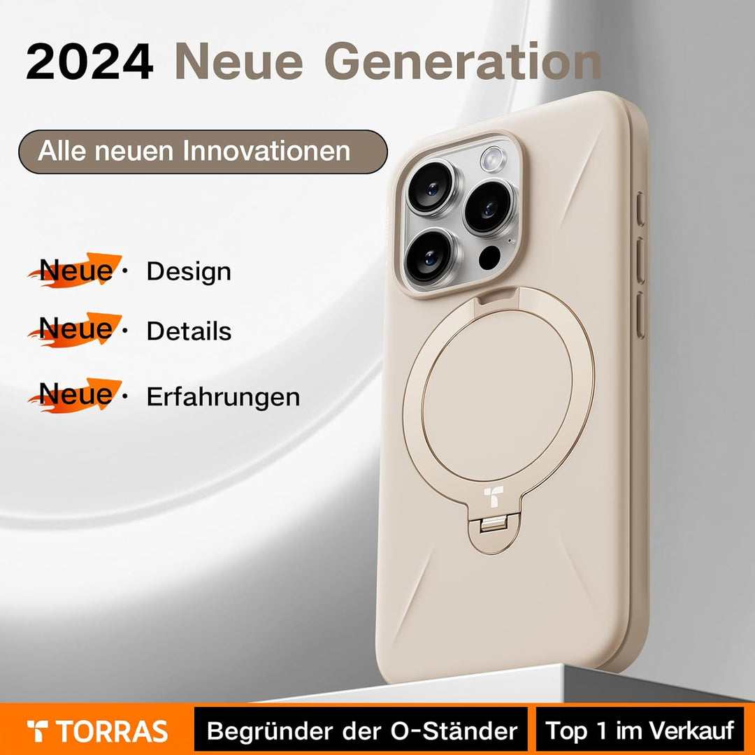 TORRAS Ostand Q3 Fusion für iPhone 16 Pro Max Hülle für Magsafe (Magnetischer Robust Standring) Zert