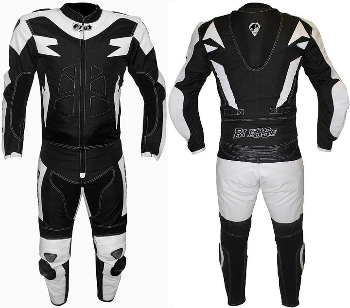 BI ESSE Motorradkombi Herren 2-teilig – Motorradanzug Leder & Textil, Jacke und Hose trennbar, verst