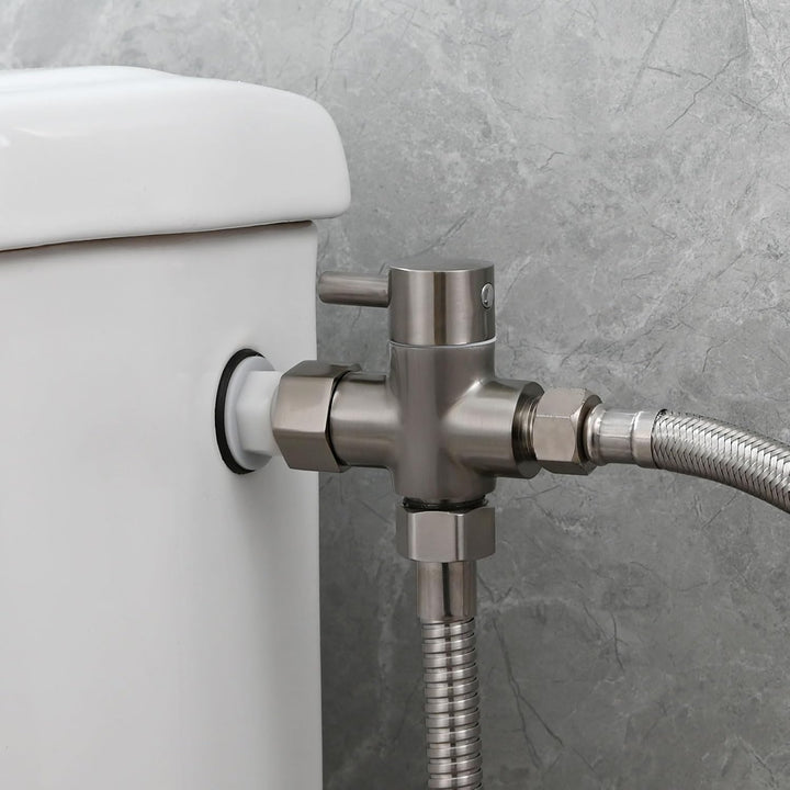 Tecmolog Bidet Handbrause Edelstahl Bidet Sprayer Set mit 3-Wege Umschaltventil 3/8"-12/17 und Dusch