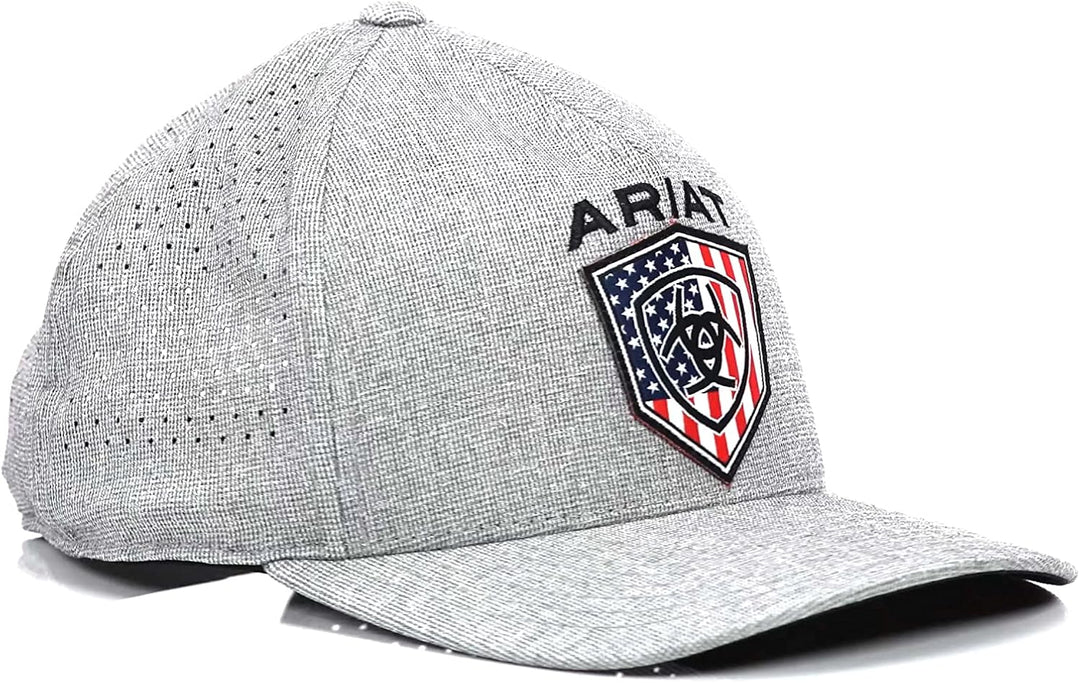 ARIAT Herren Grau Snapback Flexfit USA Flag Patch Cap, grau, Einheitsgrösse